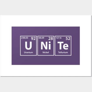 Unite (U-Ni-Te) Periodic Elements Spelling Posters and Art